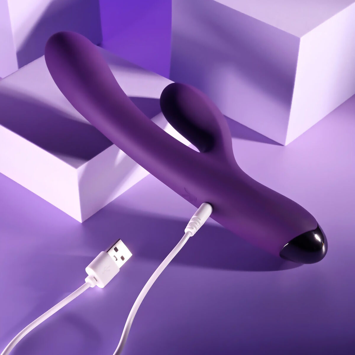 Vibration de Stimulation Double Evolved Playboy Violet Pourpre