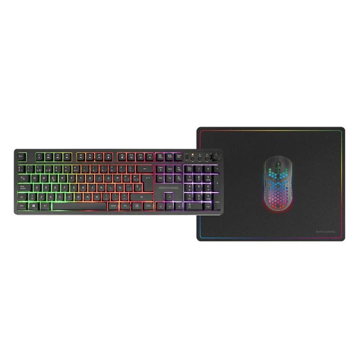 clavier et souris Mars Gaming MCPWX Noir Espagnol Espagnol Qwerty
