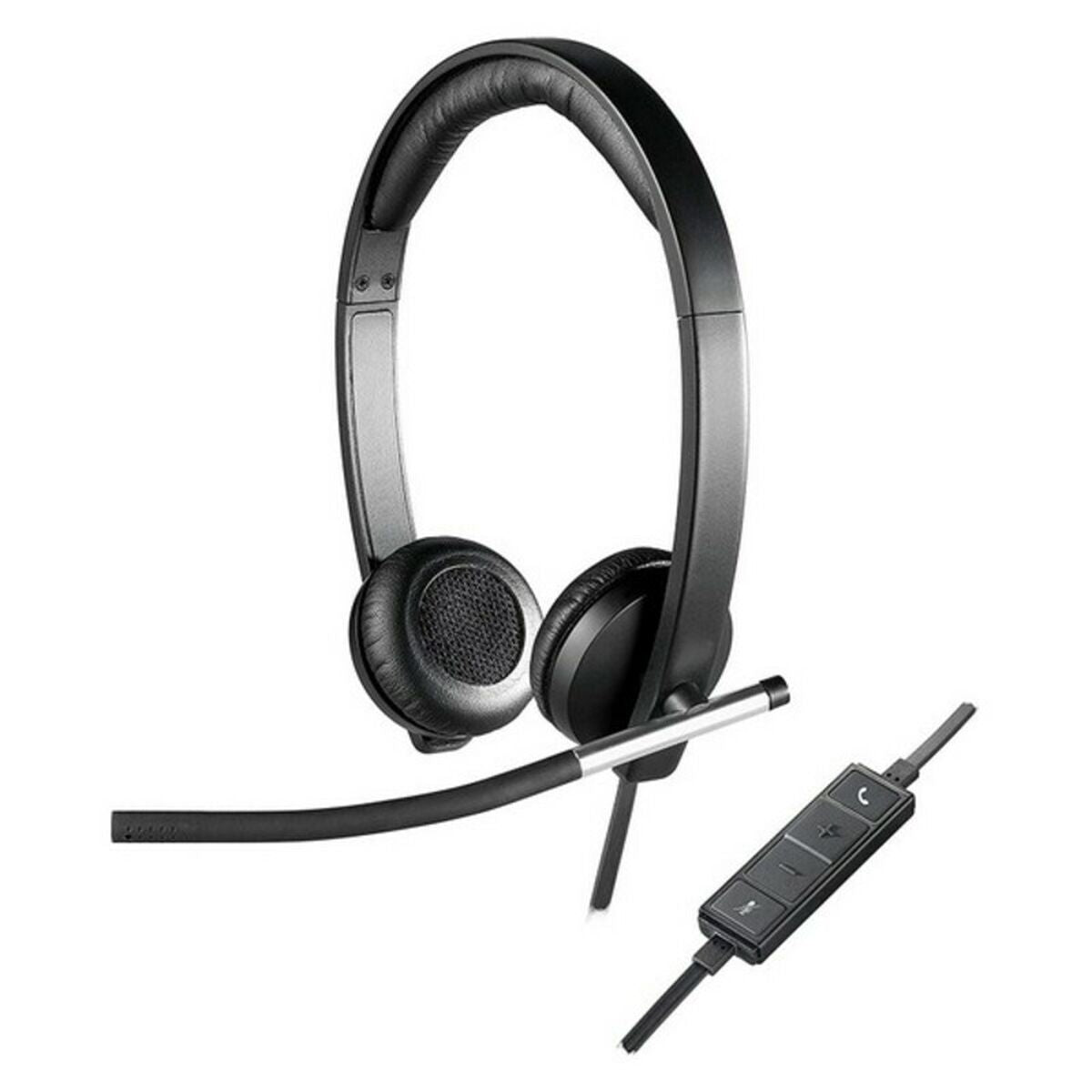 Casques avec Microphone Logitech 981-000519 USB 2.0 Noir Argenté