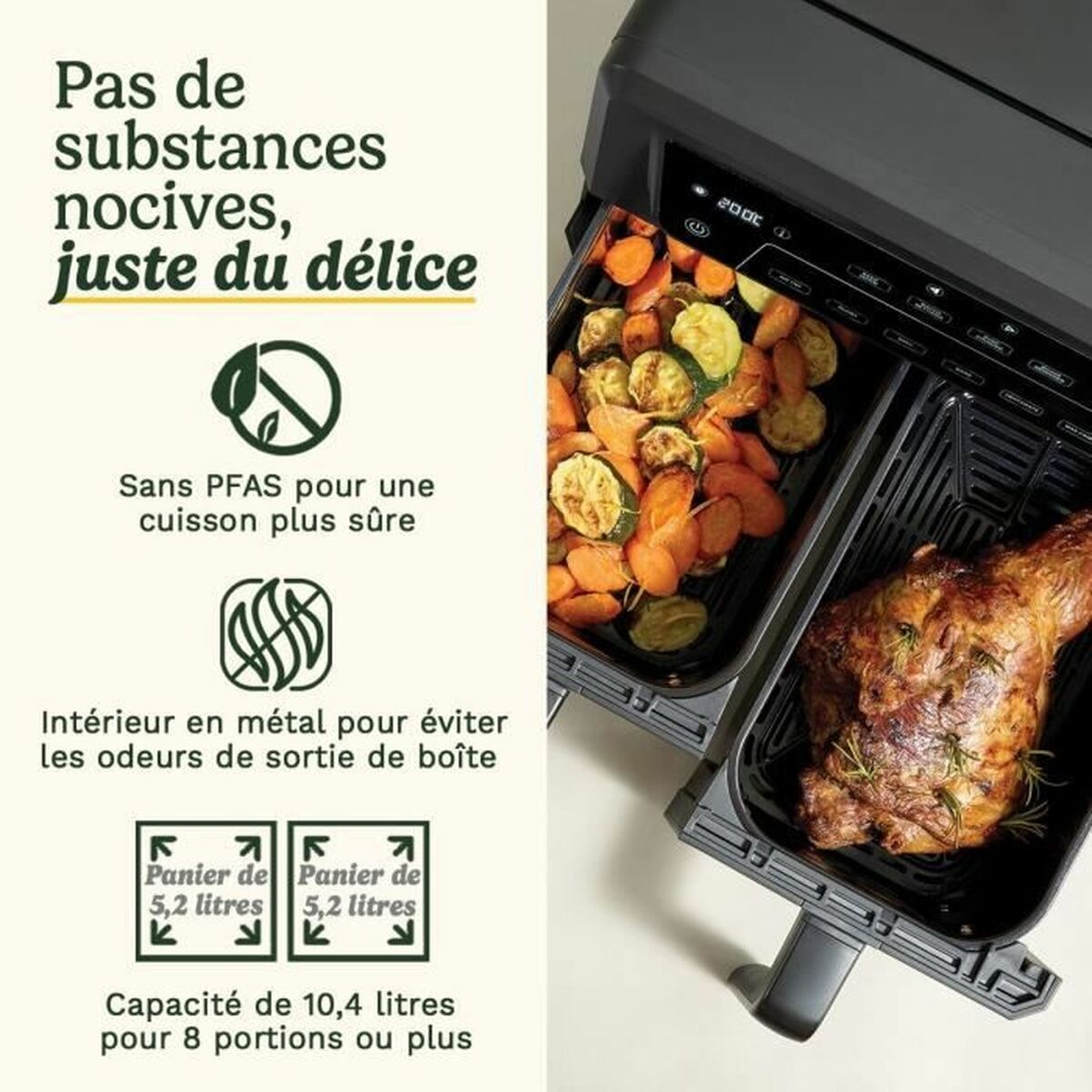Friteuse à Air Cuisinart AFD10XBLE Noir 2400 W 10,4 L
