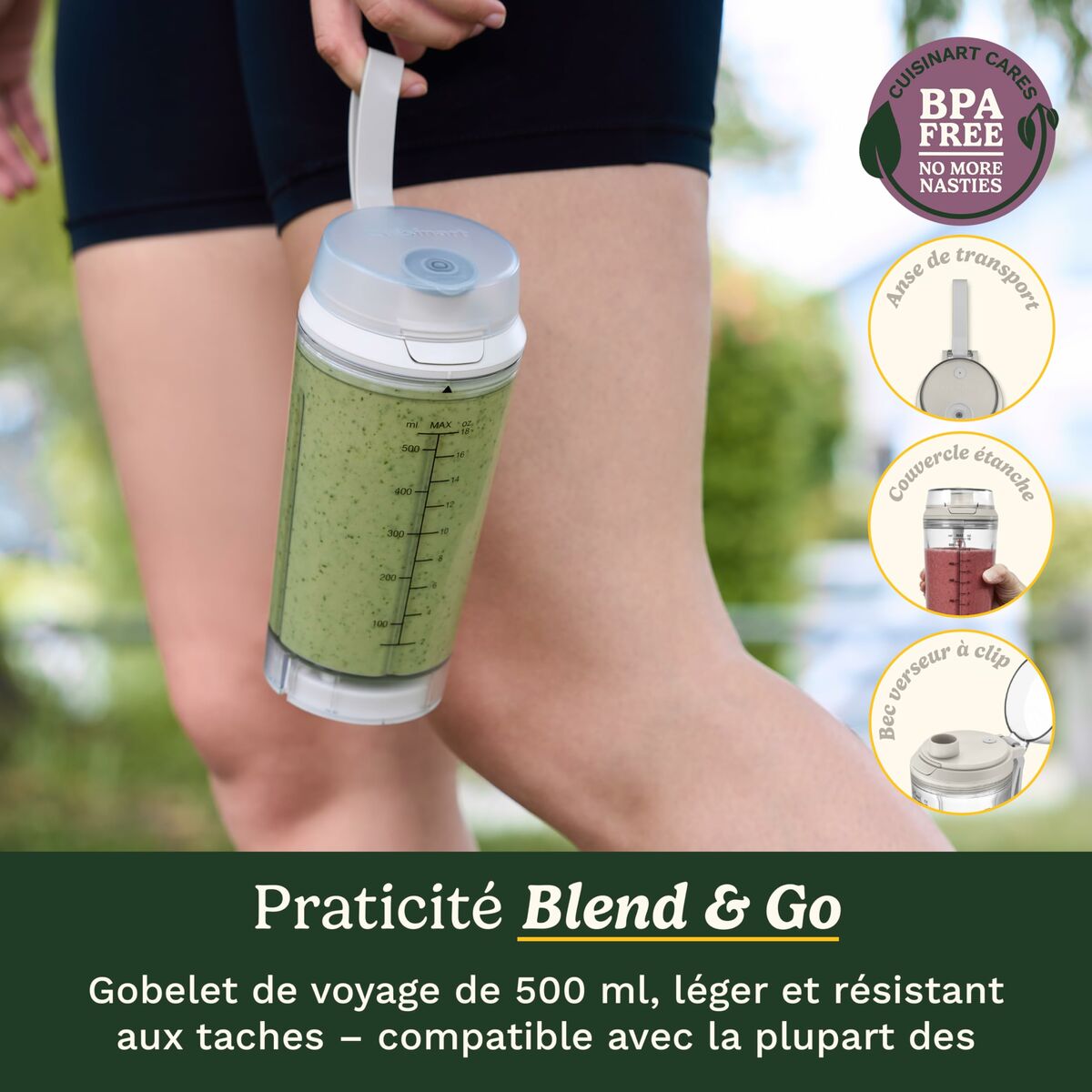 Bol mixeur Cuisinart PBL100E Blast&Go 120 W Blanc 500 ml