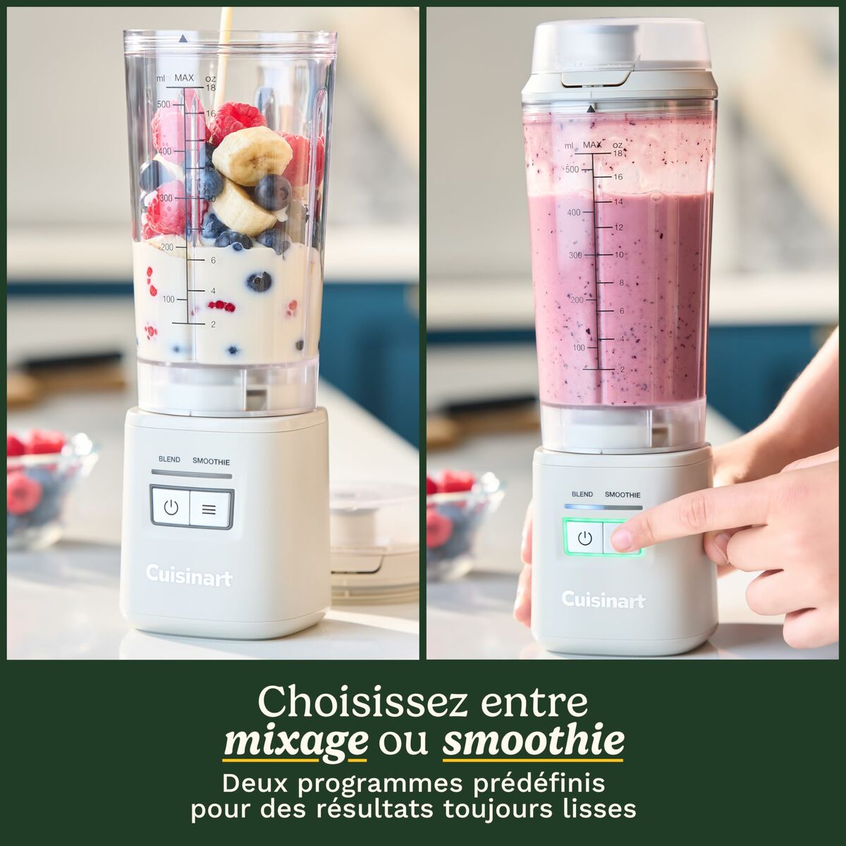 Bol mixeur Cuisinart PBL100E Blast&Go 120 W Blanc 500 ml