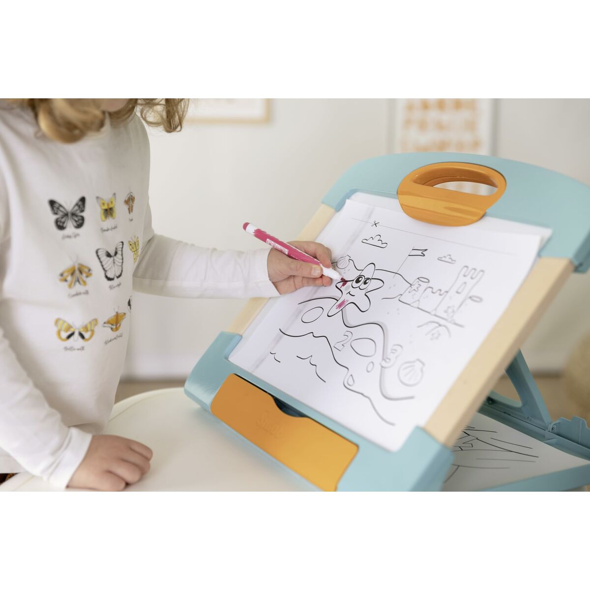 Tableau magique Smoby Magnetic modulo slate Blanc Bois