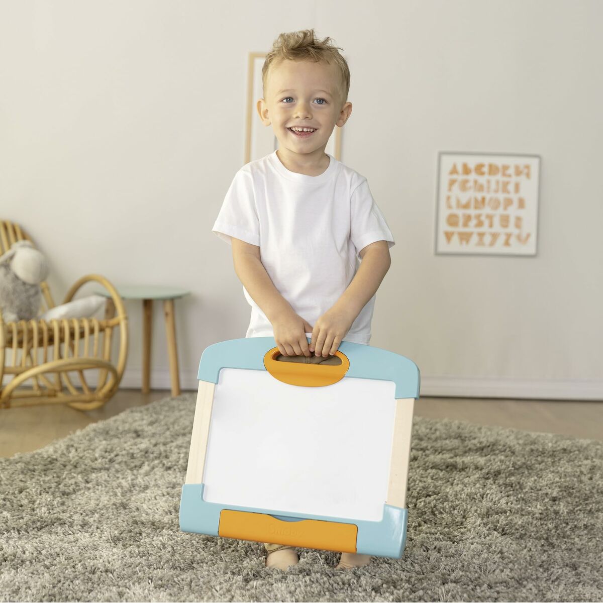 Tableau magique Smoby Magnetic modulo slate Blanc Bois