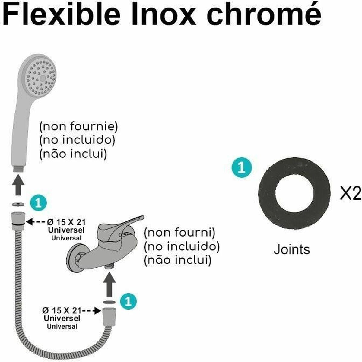 Tuyau de douche Edouard Rousseau 1,5 m