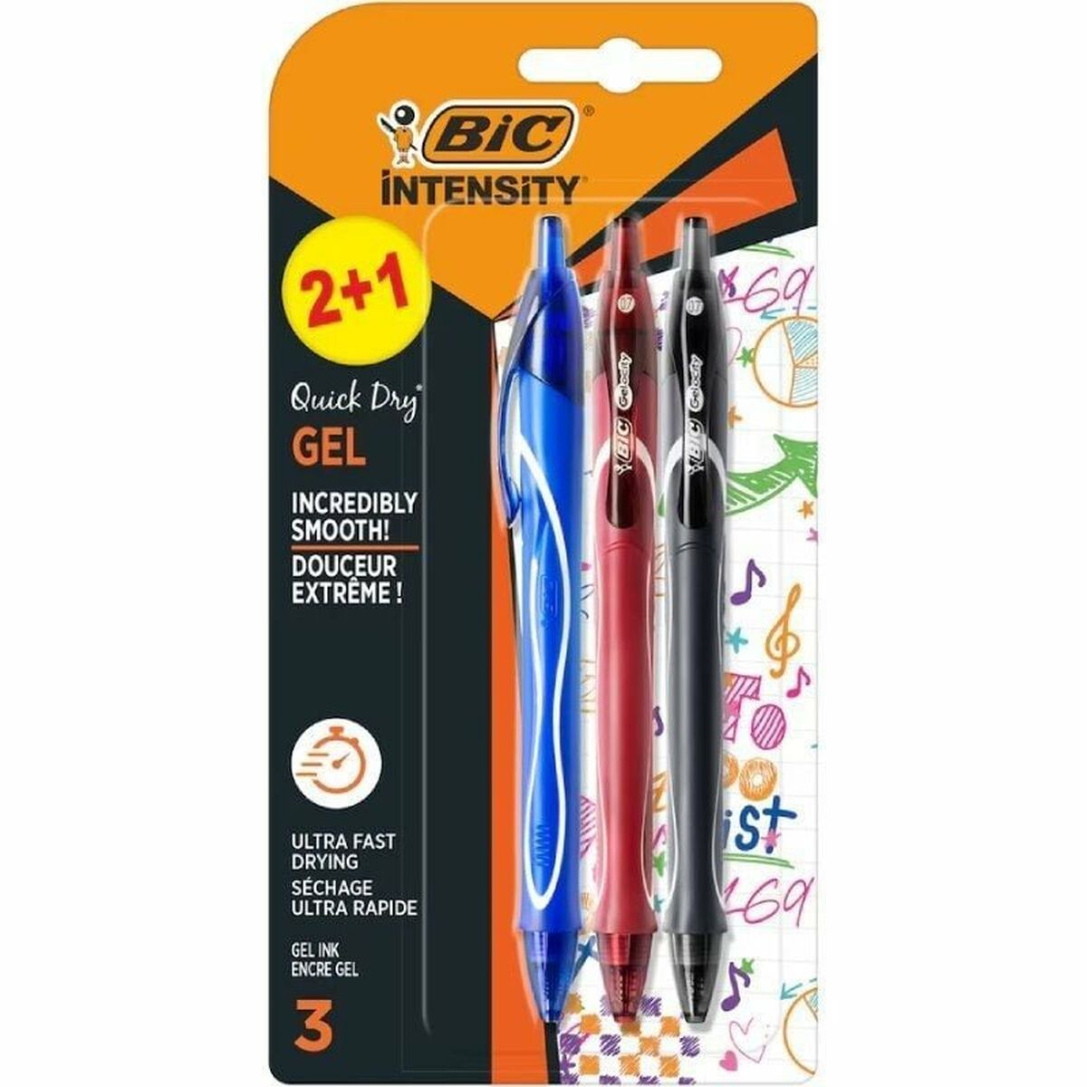 Ensemble de Stylos Bic Gelocity Quick Dry 972035