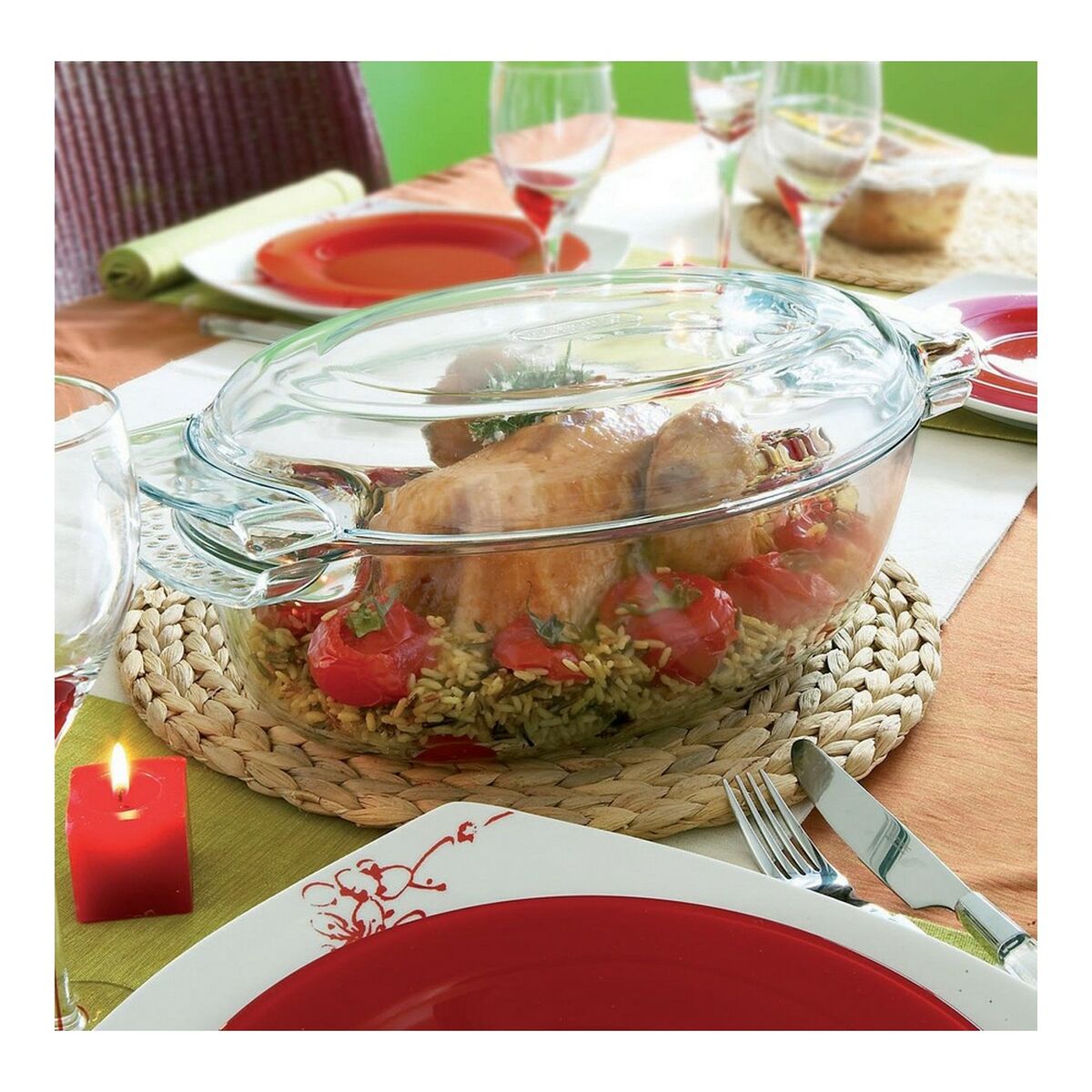 Plat de Four Pyrex 1040712 Blanc Transparent Verre trempé 6 L 4,5 g 4,5 L