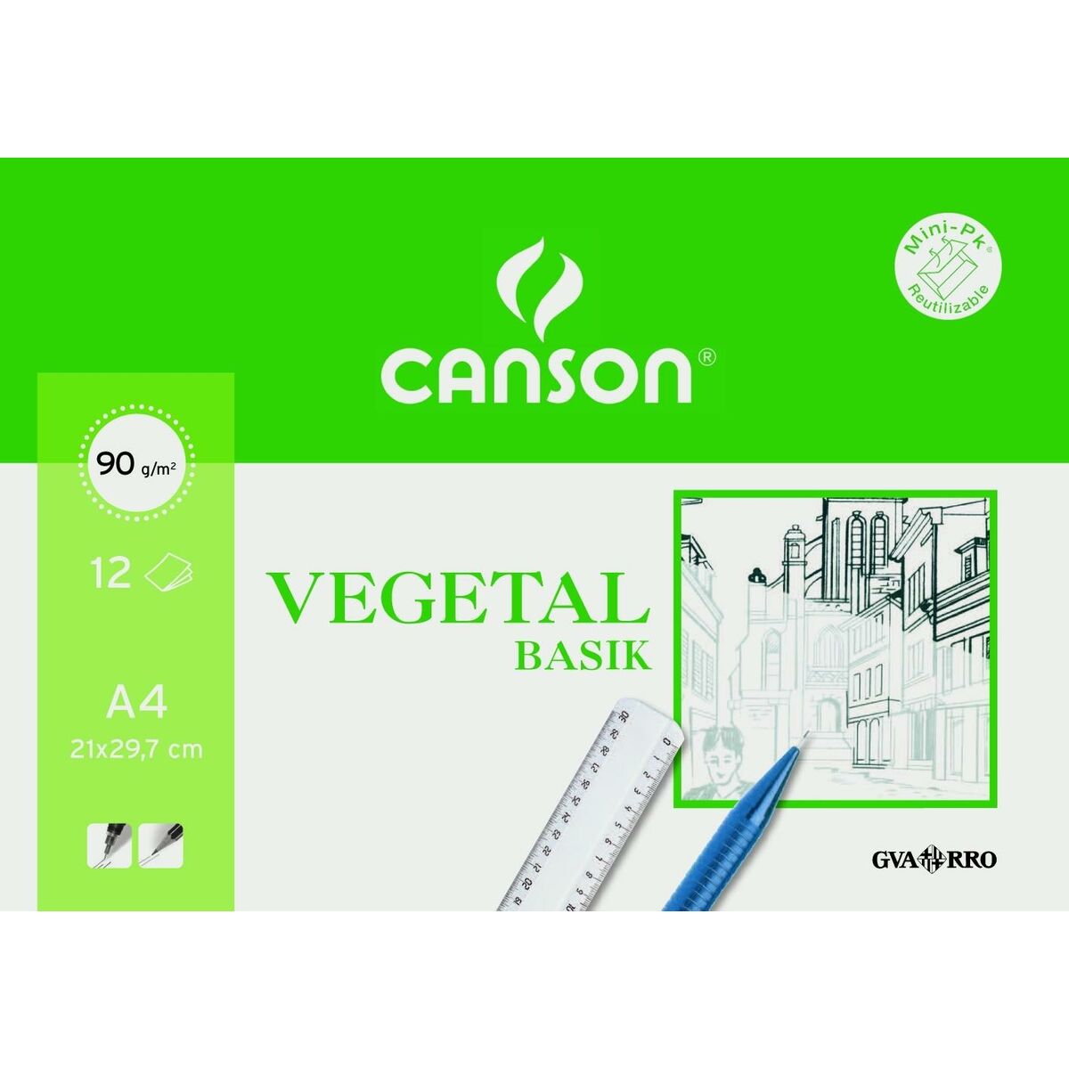 Papier à dessin Canson VEGETAL BASIK A4 12 Volets (20 Unités)