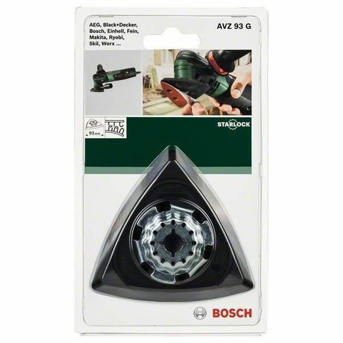 Plaque de ponçage BOSCH Delta Starlock AVZ 93 G Triangulaire 93 mm