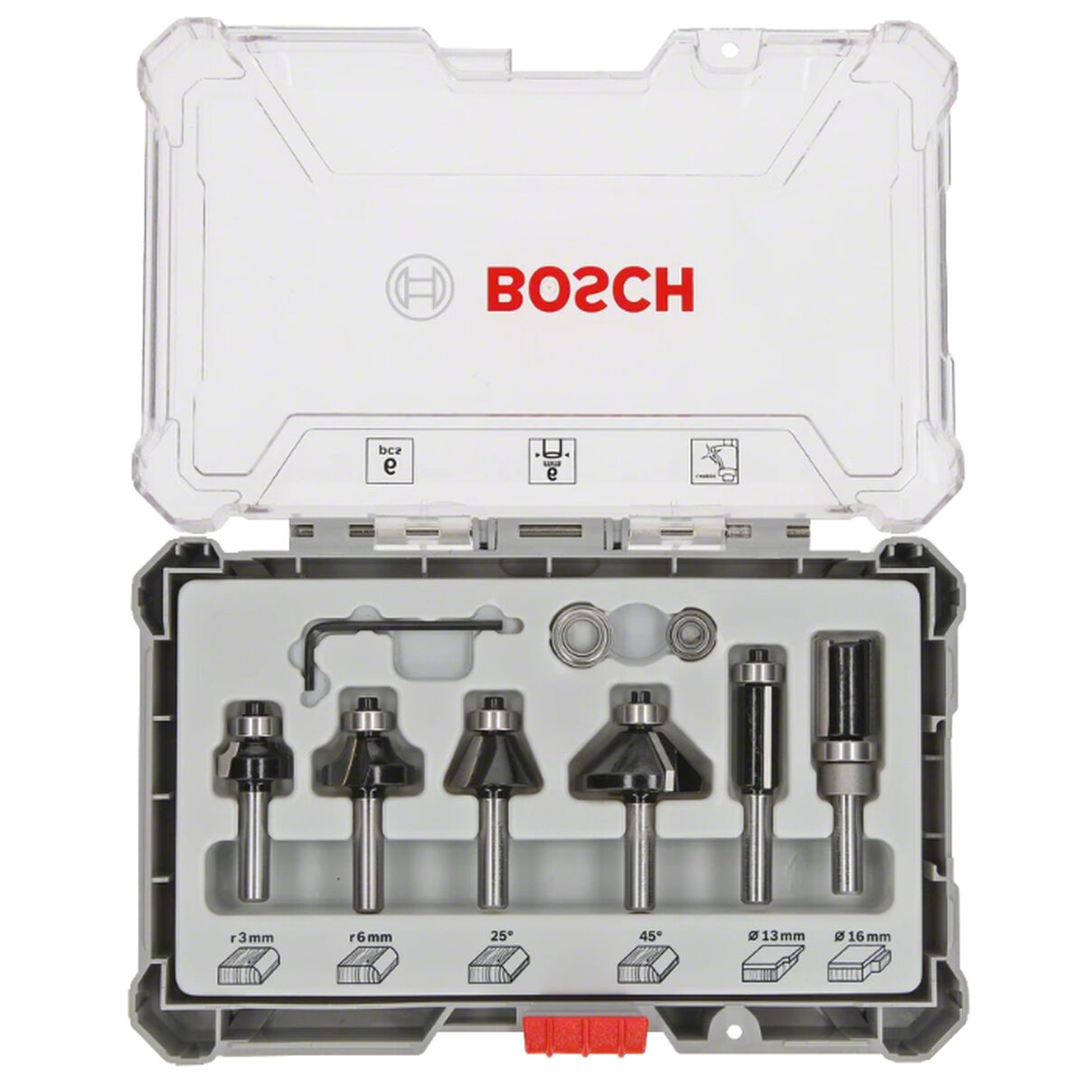 Kit de fraises multiusages BOSCH 6 mm 6 Pièces