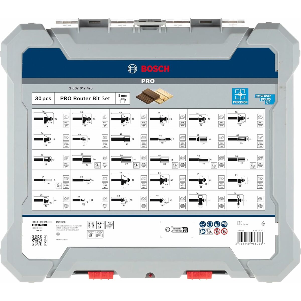 Ensemble d'accessoires BOSCH 2607017475 30 Pièces