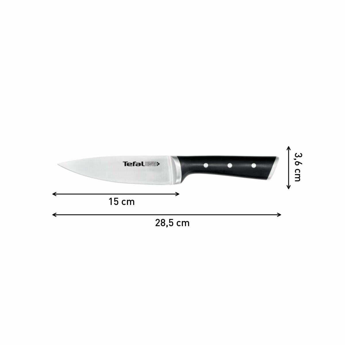 Couteau de cuisine Tefal K23203 Noir 7" Acier inoxydable Plastique 15 cm