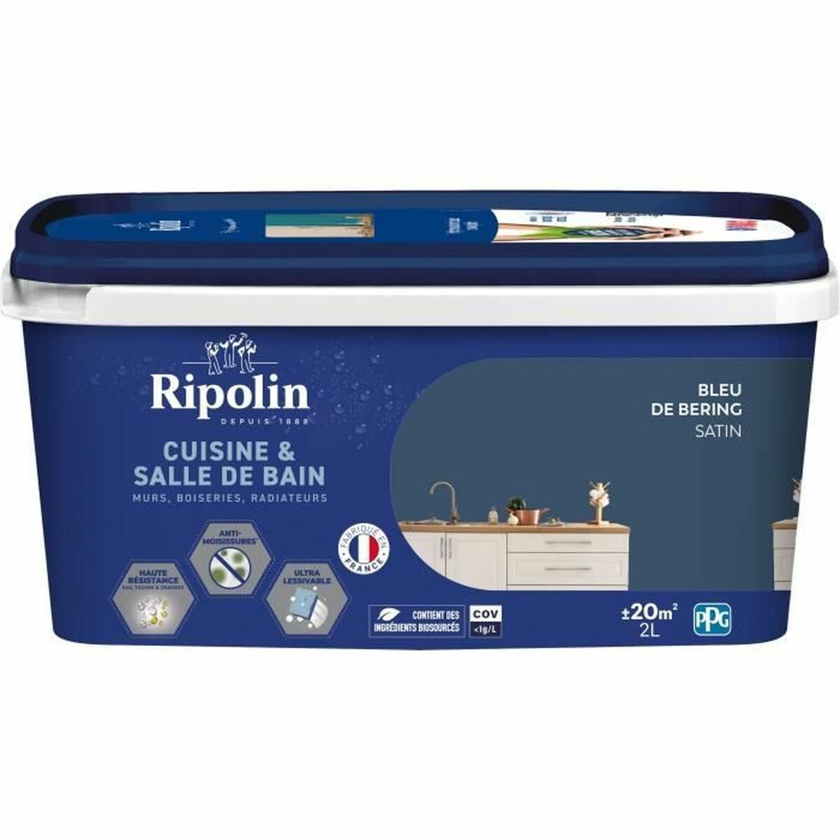 Peinture d'Apprêt Ripolin Bleu Satiné 2 L