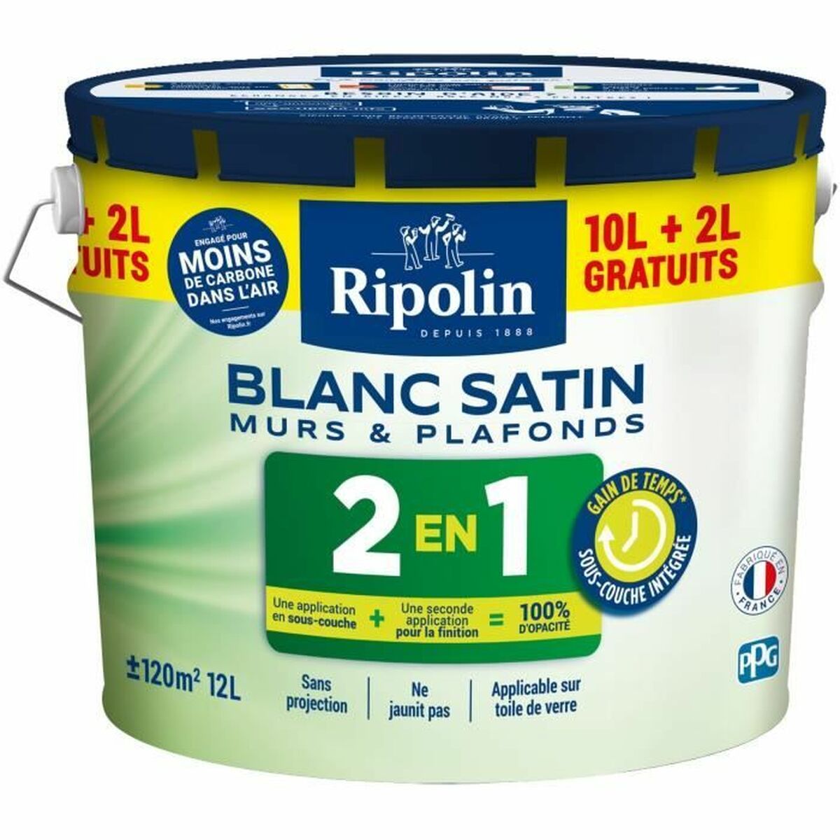 Peinture d'Apprêt Ripolin Blanc Satiné 12 L