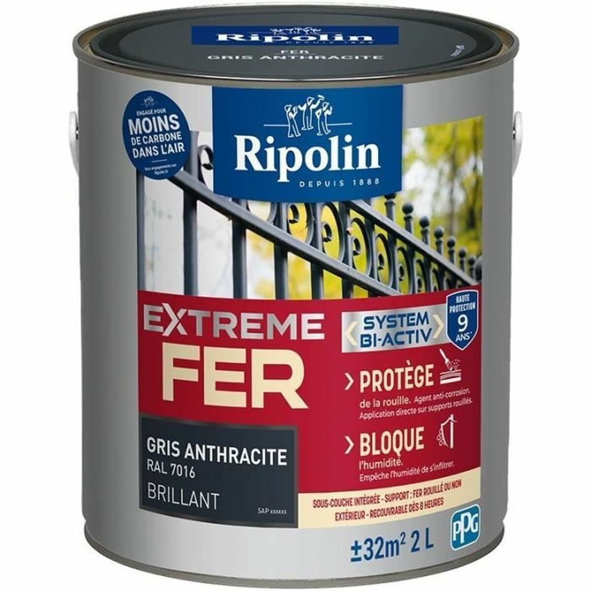 Peinture d'Apprêt Ripolin Gris 2 L