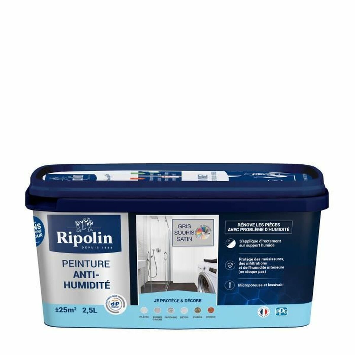Peinture d'Apprêt Ripolin Gris Satiné 2,5 L