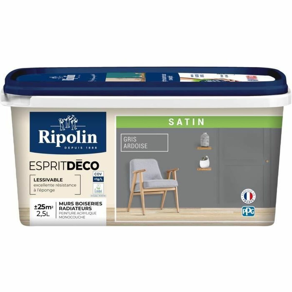 Peinture d'Apprêt Ripolin Gris Satiné 2,5 L