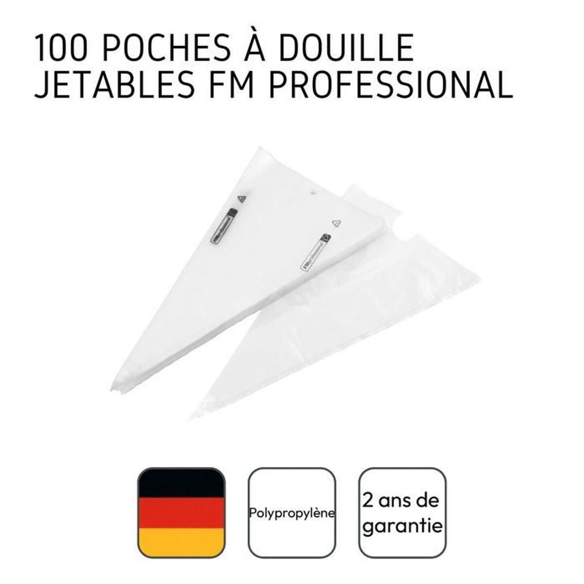Poche à douille pour pâtisserie FM Professional Transparent Poche à douille pour pâtisserie Pot mesureur 1 L