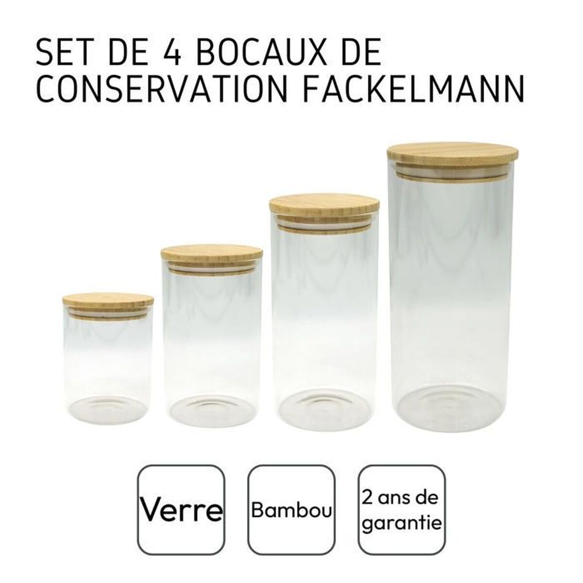 Set de Boites Fackelmann Naturel 4 Pièces