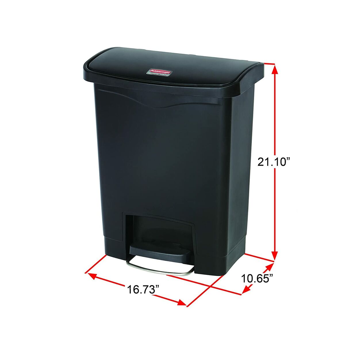 Poubelle Rubbermaid TAPA BASCULANTE Blanc Noir Plastique 25 L
