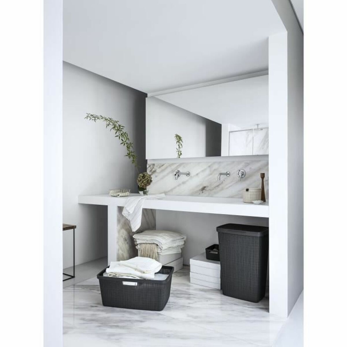 Panier Multi-usages Curver Gris foncé Jute Plastique