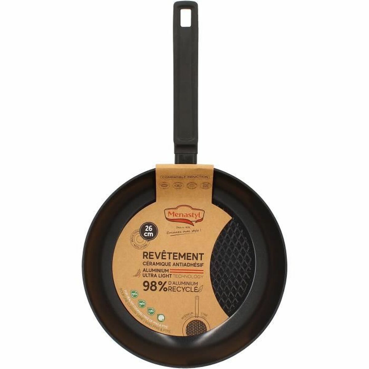 Poêle Menastyl Noir Aluminium forgé Ø 26 cm