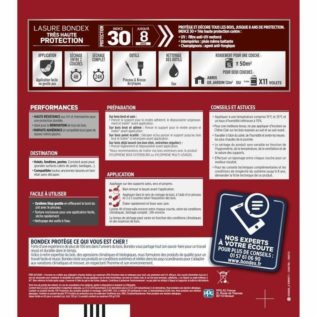 Peinture d'Apprêt Bondex Satiné 5 L