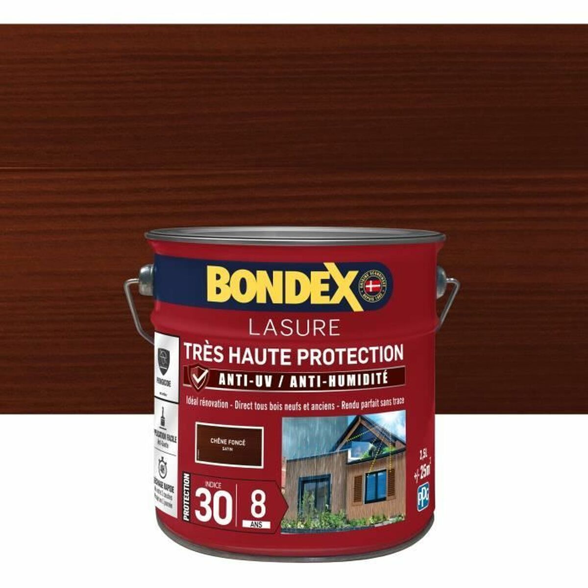 Peinture d'Apprêt Bondex Marron Satiné 2,5 L
