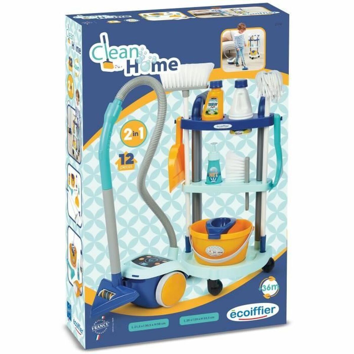 Chariot de nettoyage avec accessoires Ecoiffier 2774