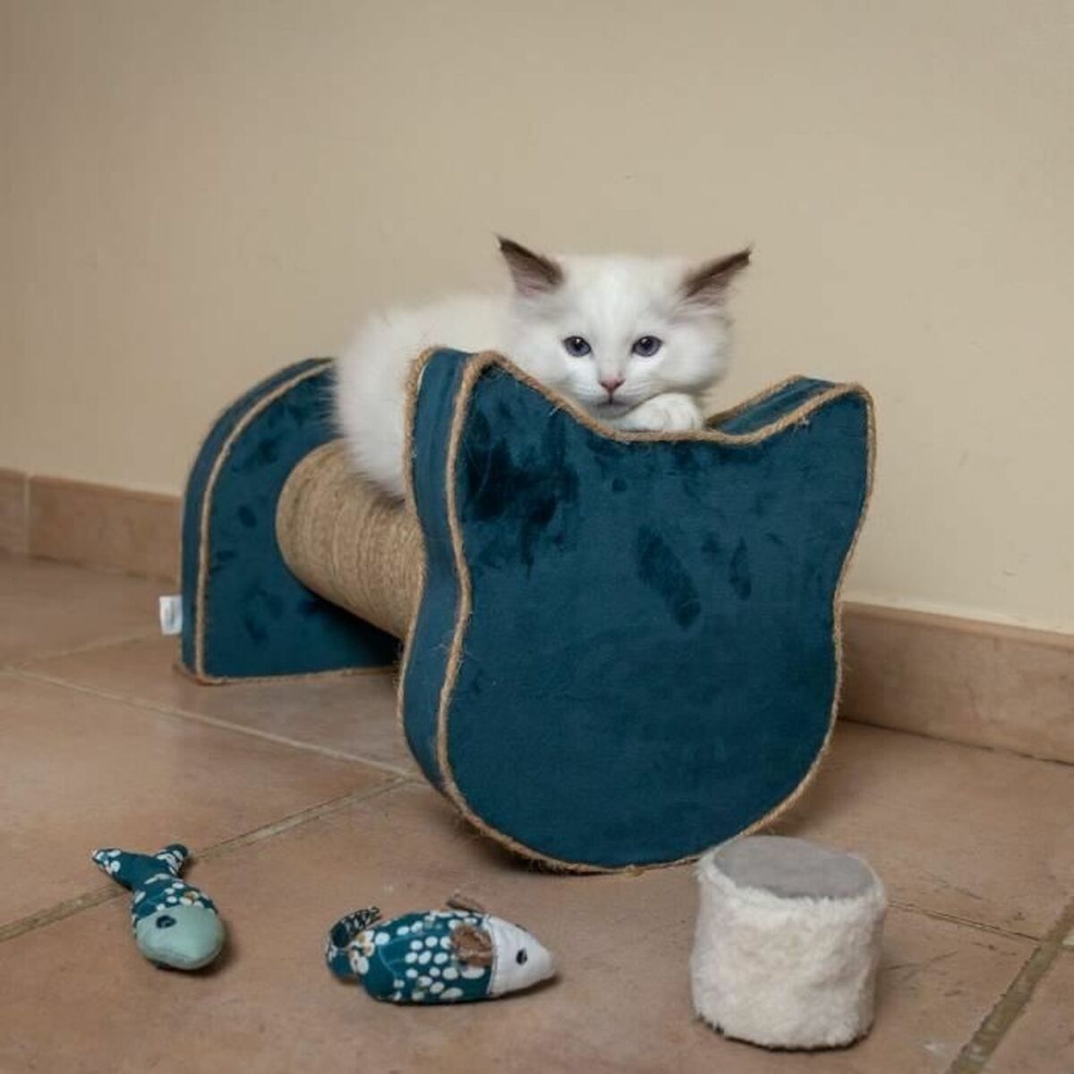 Grattoir pour Chats Tyrol Bleu Carton 44 x 22 x 21 cm
