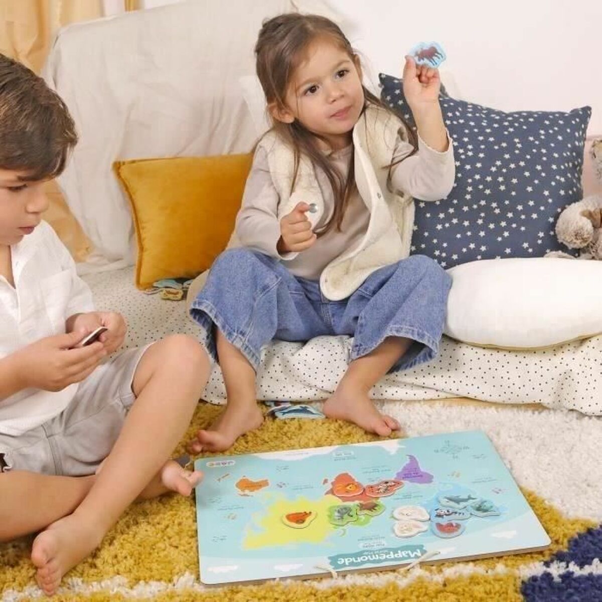 Jouet Educatif 40 x 30 cm Multicouleur Mappemonde