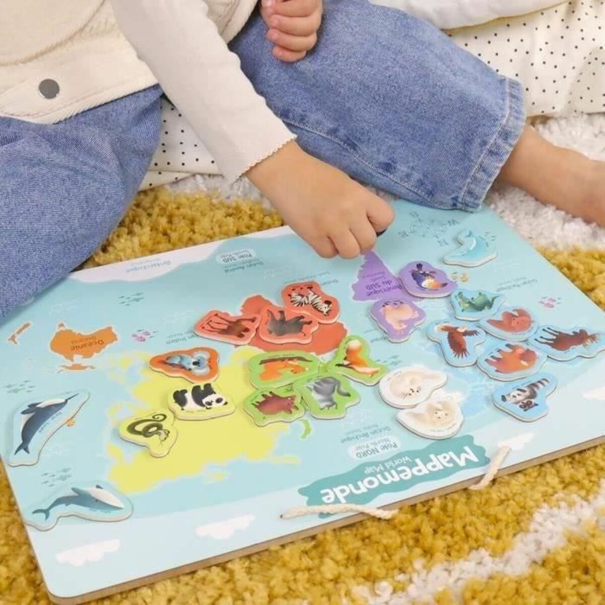 Jouet Educatif 40 x 30 cm Multicouleur Mappemonde