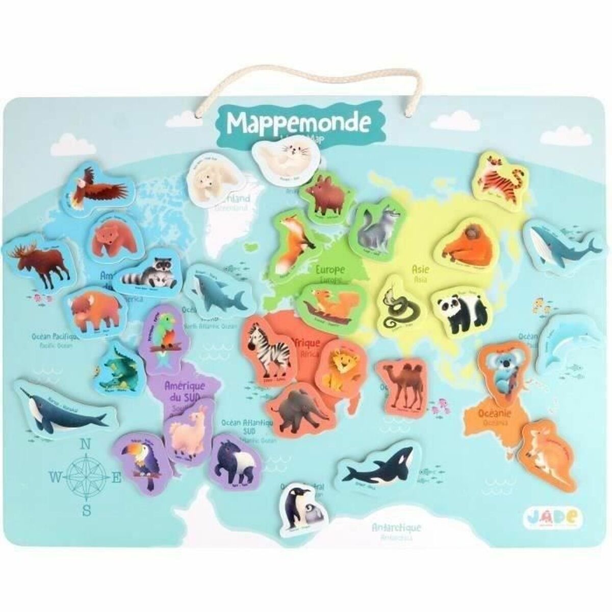 Jouet Educatif 40 x 30 cm Multicouleur Mappemonde