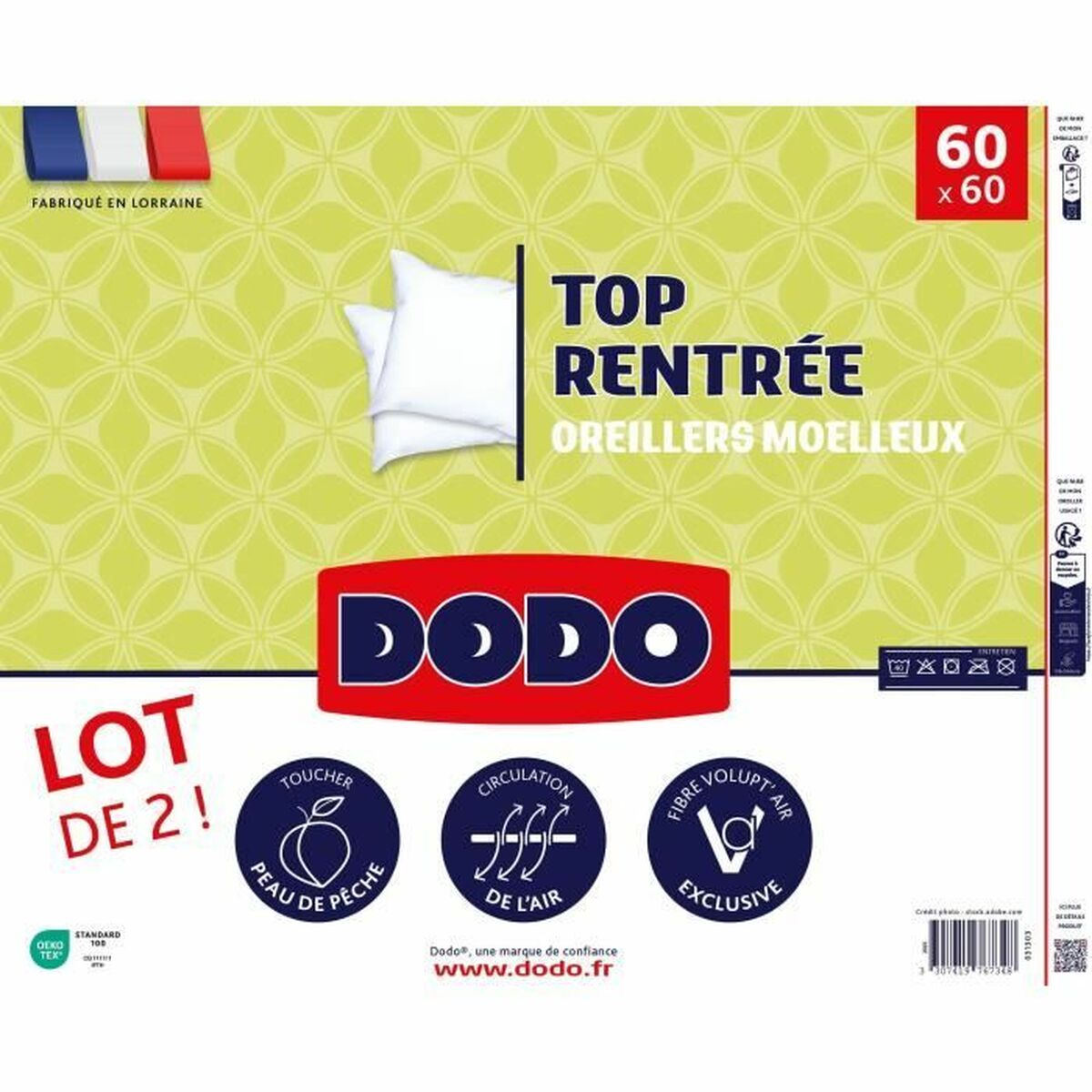 Jeu de 2 coussins DODO Blanc 60 x 60 cm