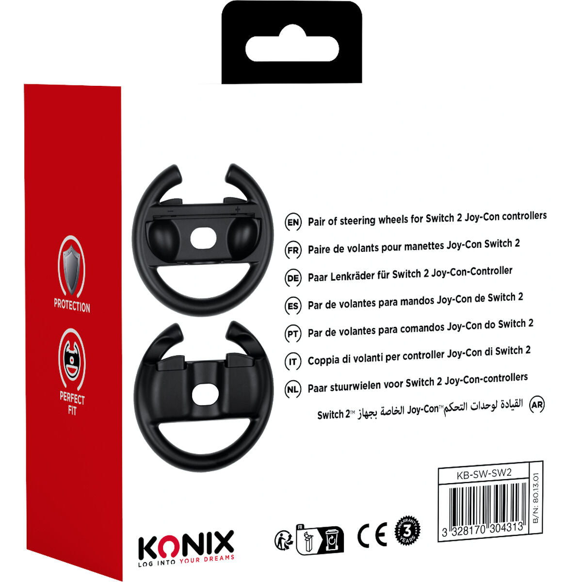 Volant KONIX Noir Nintendo Switch