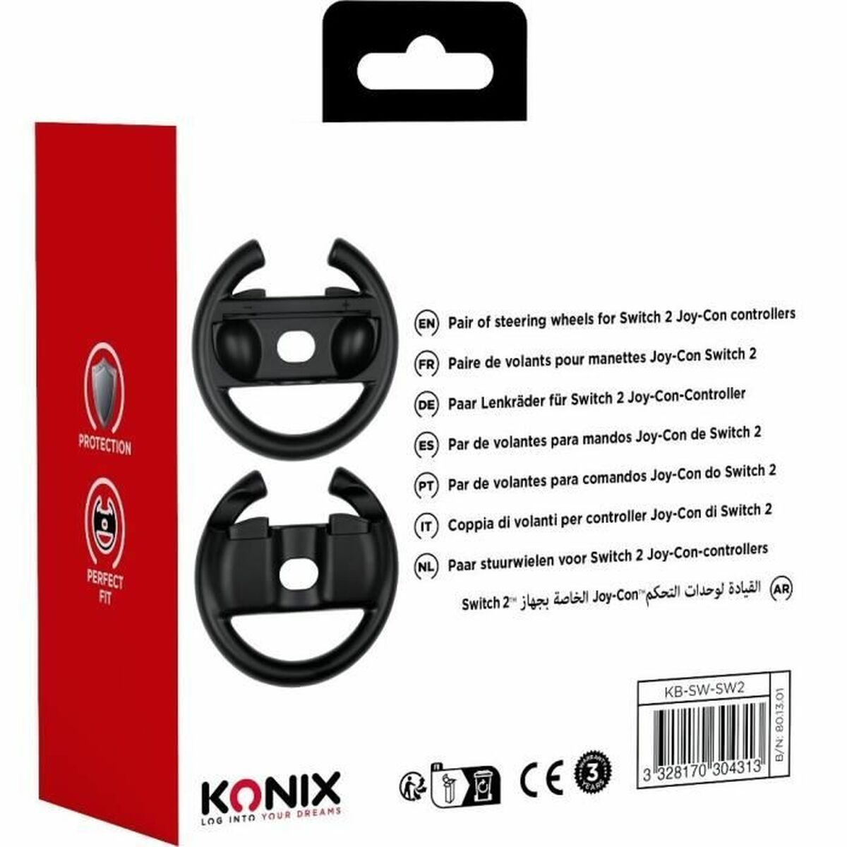 Volant KONIX Noir Nintendo Switch