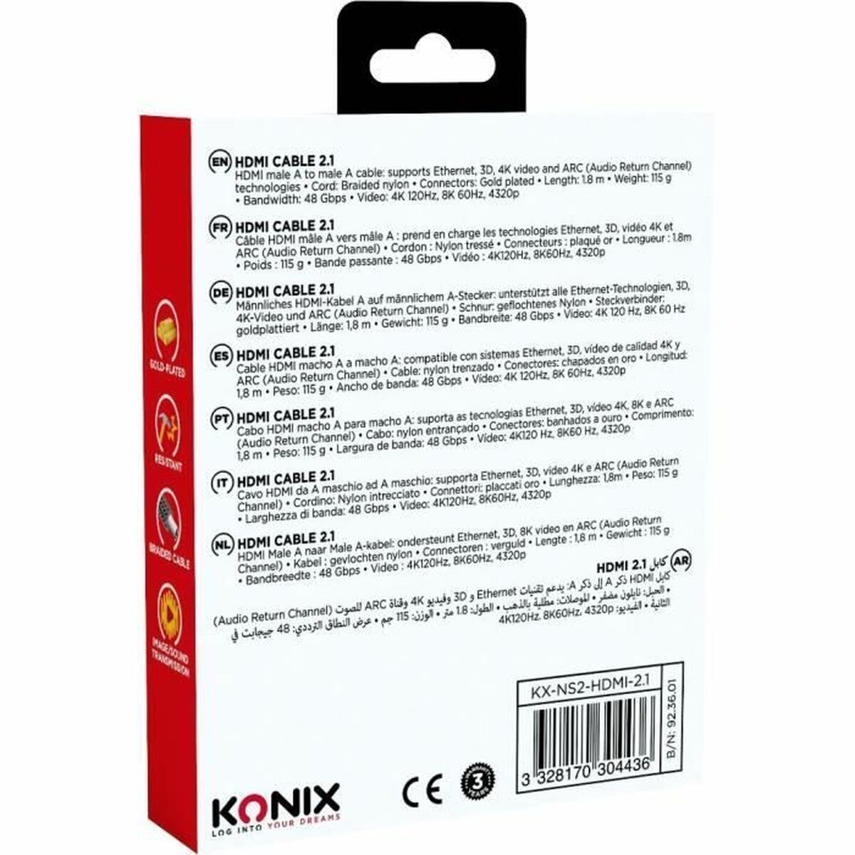 Câble HDMI KONIX