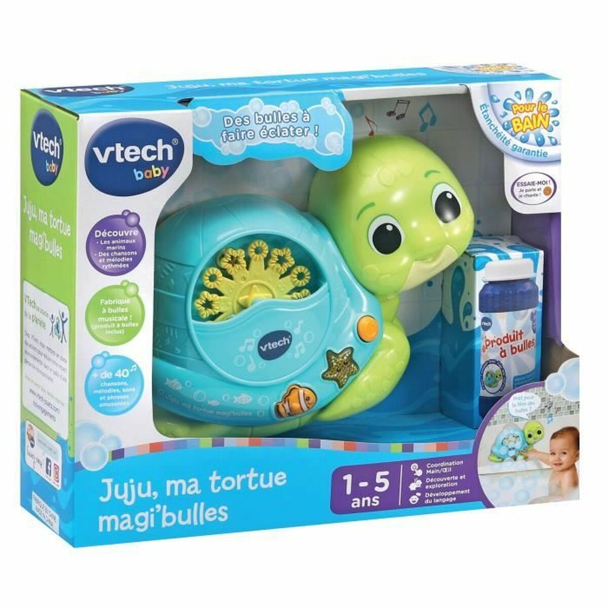 Jouets Pour le Bain Vtech Baby Juju ma tortue magi bulles