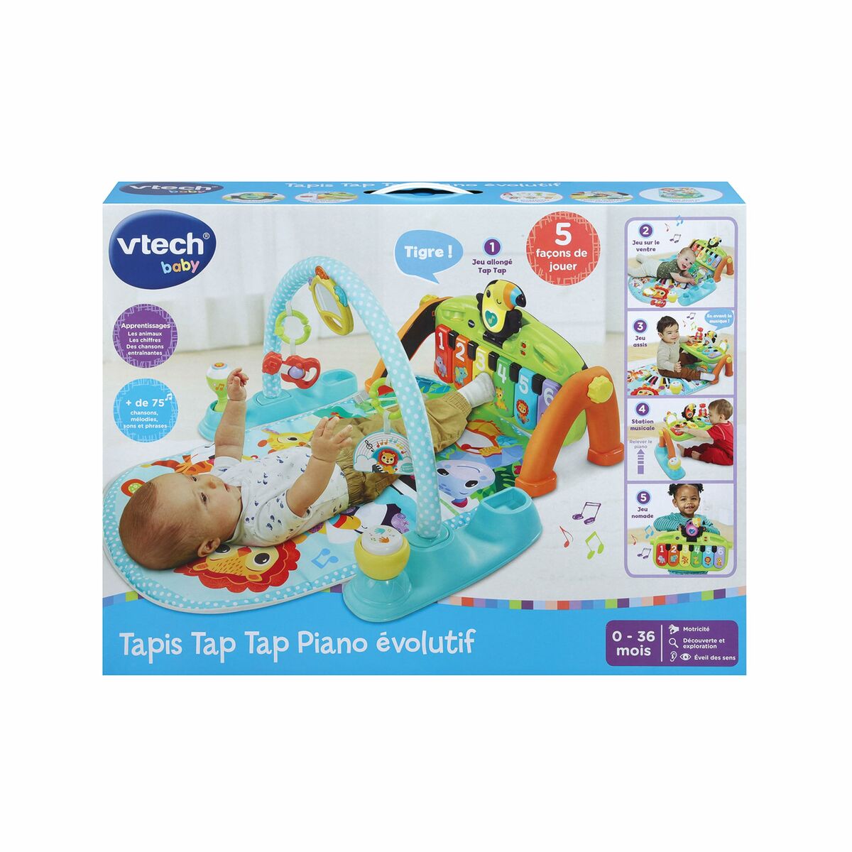 Tapis de jeu Vtech Baby Tap Tap Carton Plastique Piano