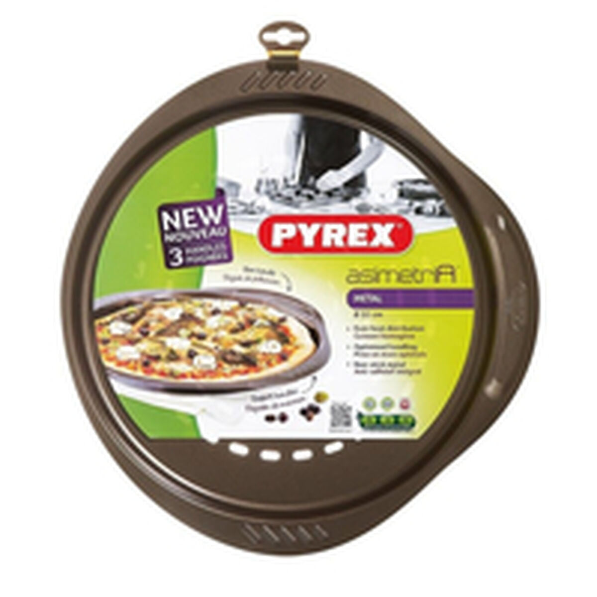 Moule à pizza Pyrex Marron Noir Métal