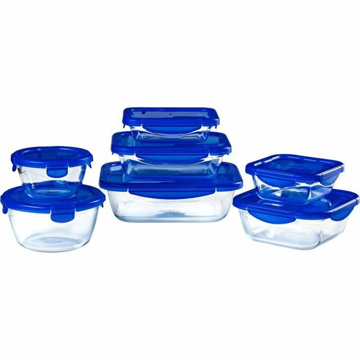 Ensemble de Boîtes à Lunch Pyrex Cook & Go Bleu Transparent