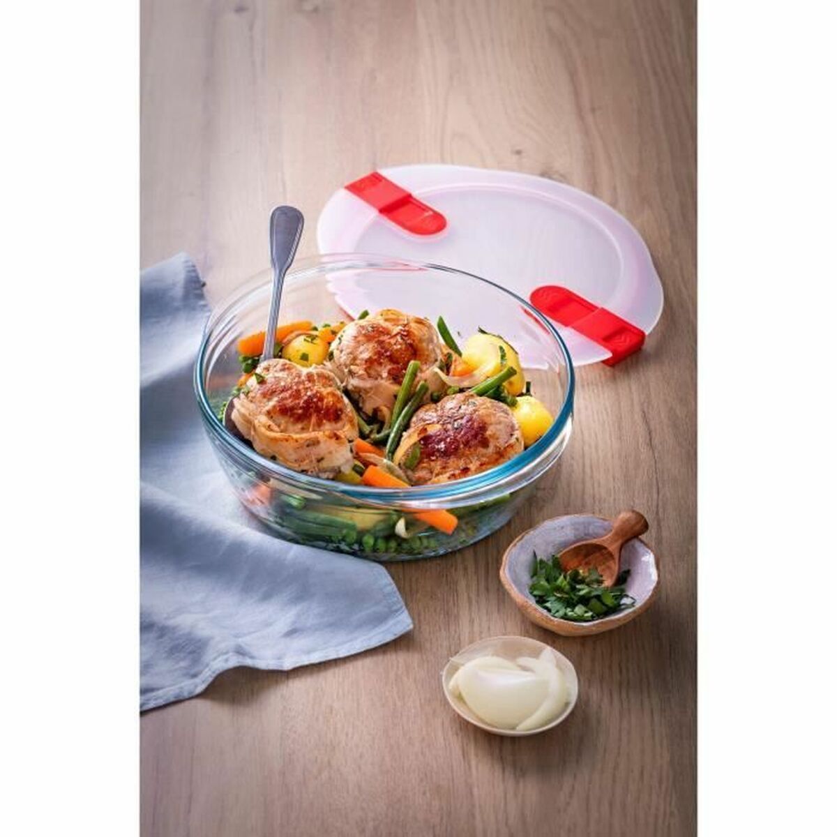 Récipient de Conservation des Aliments Pyrex Cook & Heat 1,1 L Transparent 3 Pièces