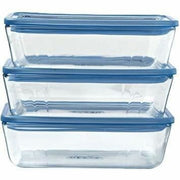 Ensemble de Boîtes à Lunch Pyrex Bleu Transparent 2,6 L 3 Pièces