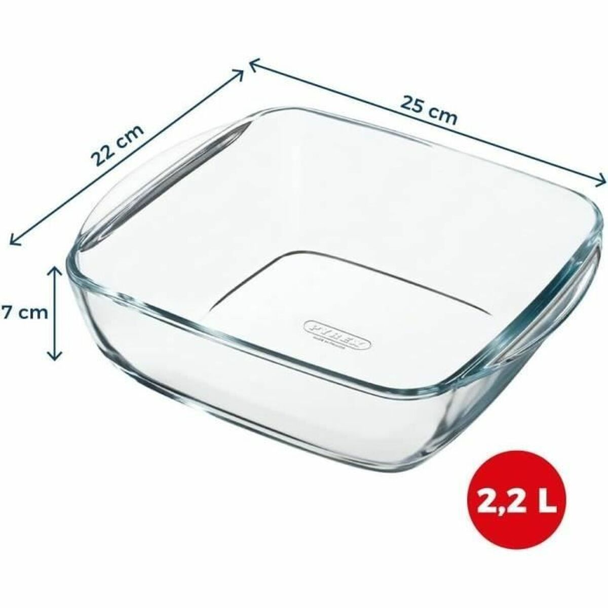 Plat de Four Pyrex Transparent Verre Borosilicaté Carré