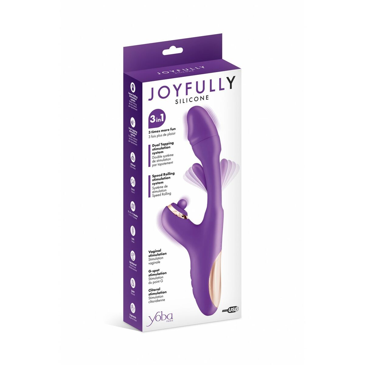 Vibration de Stimulation Double Yoba JOYFULLY  Pourpre