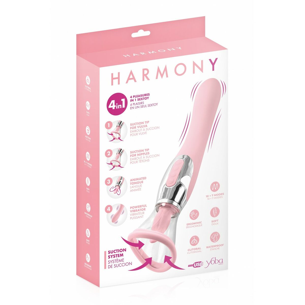 Vibration de Stimulation Double Yoba Rose
