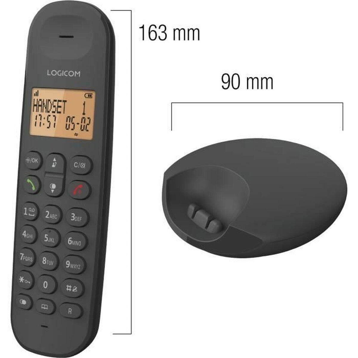 Téléphone Sans Fil Logicom ILOA 150 SOLO Gris