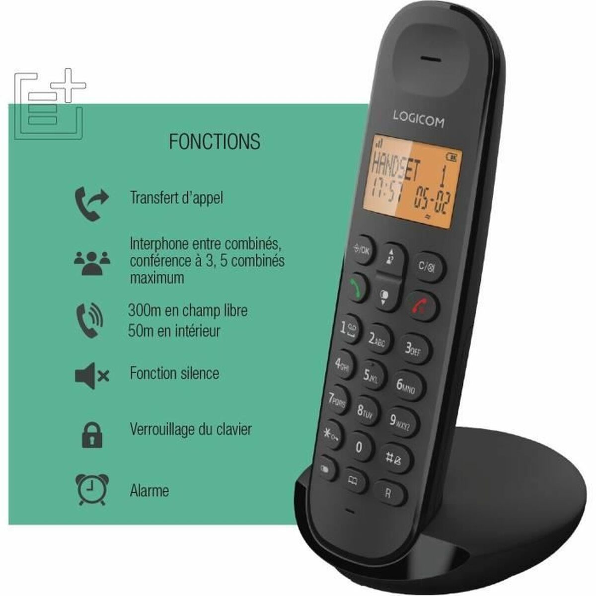 Téléphone Sans Fil Logicom ILOA 150 SOLO Gris