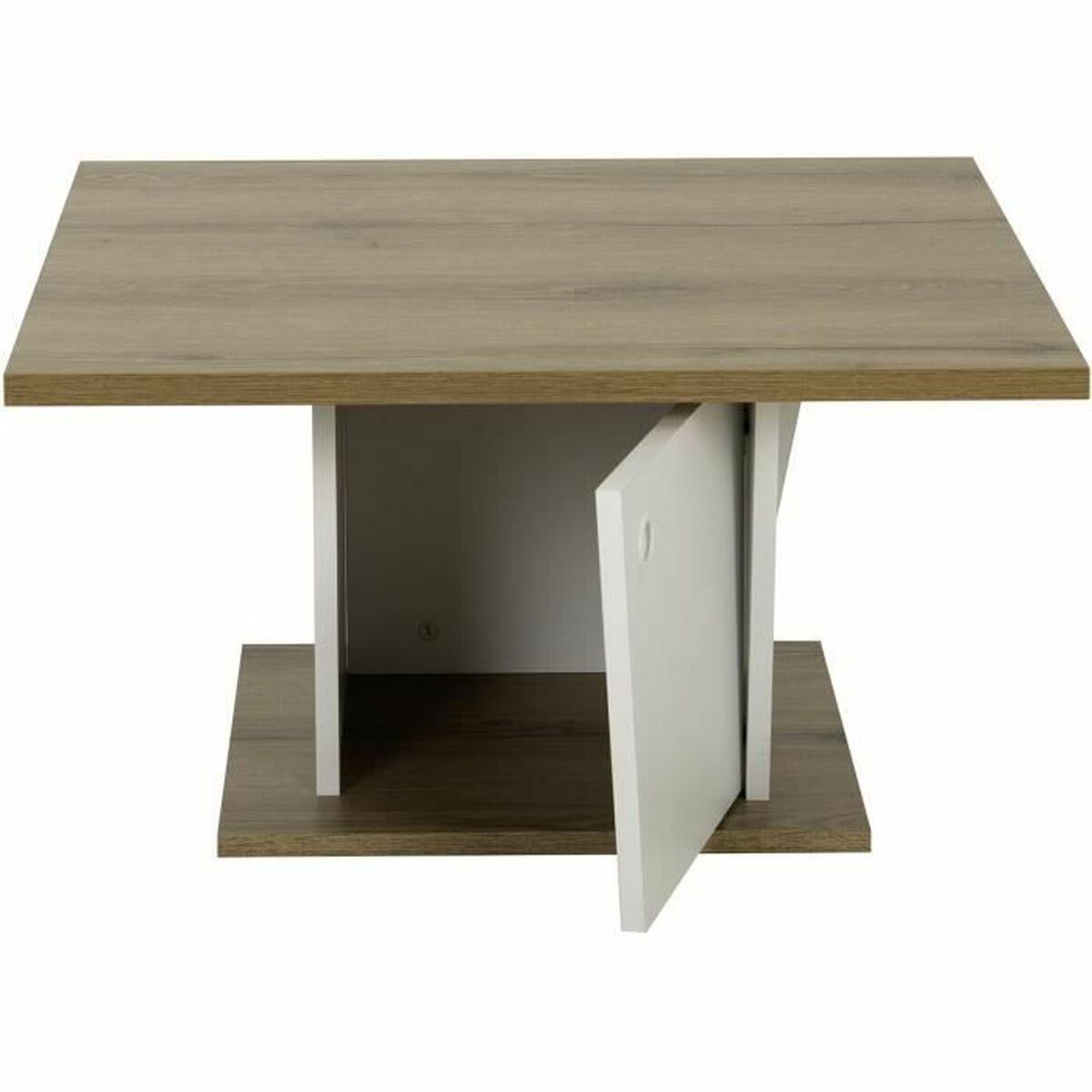 Table Basse Diagone Blanc Chêne 69 x 69 x 38 cm