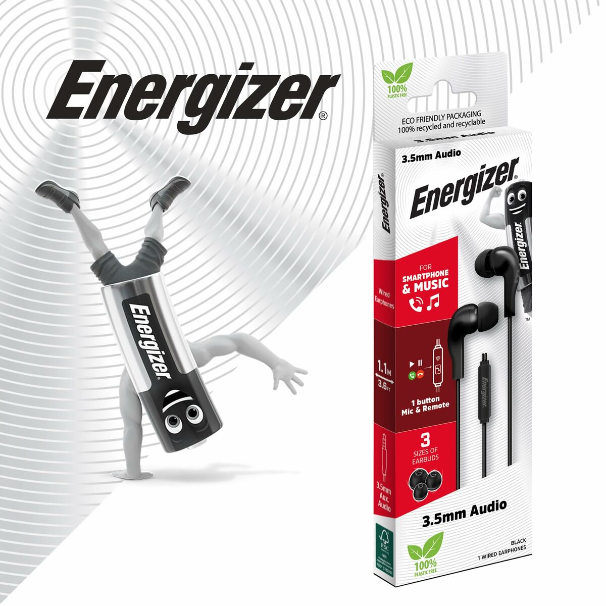 Casque Energizer CIA6BK Noir
